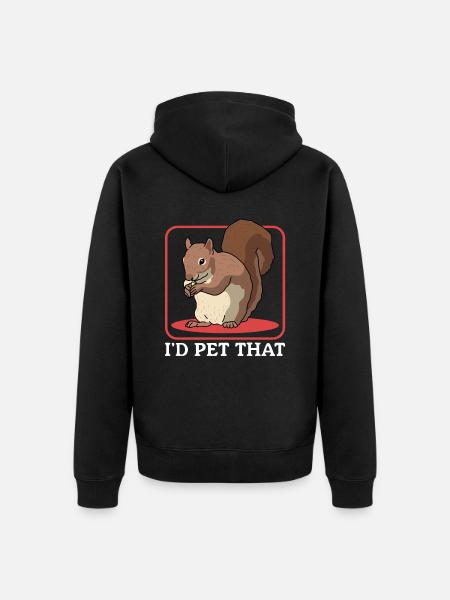 Süßes Eichhörnchen Grauhörnchen Hörnchen Geschenk - Unisex Premium Bio Zip Hoodie - Schwarz