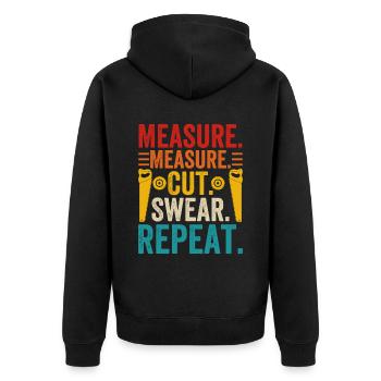 Wood turning, wood turners, carpenters, carpenters - Unisex Premium Organic Zip Hoodie - black - Back - Nico (187cm)