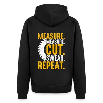 Wood turning, wood turners, carpenters, carpenters - Unisex Premium Organic Zip Hoodie - black - Back - Nico (187cm)