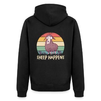 Farmer Farmer Lamb Farmer Farm Country Egg Sheep - Unisex Premium Organic Zip Hoodie - black - Back - Nico (187cm)