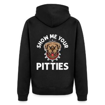 Pitbull Bulldog Terrier Chien Chien Chien Amoureux - Veste à capuche bio Premium Unisexe - noir - Dos - Nico (187cm)