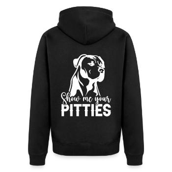 Pitbull Bulldog Terrier Chien Chien Chien Amoureux - Veste à capuche bio Premium Unisexe - noir - Dos - Nico (187cm)