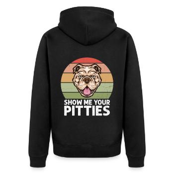 Pitbull Bulldog Terrier Chien Chien Chien Amoureux - Veste à capuche bio Premium Unisexe - noir - Dos - Nico (187cm)