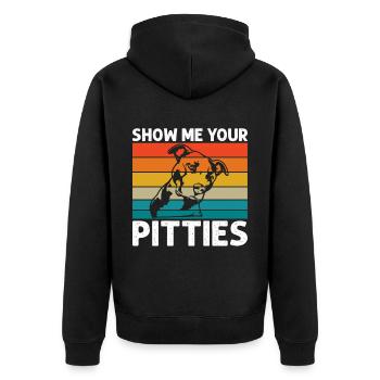 Pitbull Bulldog Terrier Chien Chien Chien Amoureux - Veste à capuche bio Premium Unisexe - noir - Dos - Nico (187cm)