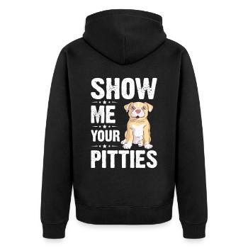 Pitbull Bulldog Terrier Chien Chien Chien Amoureux - Veste à capuche bio Premium Unisexe - noir - Dos - Nico (187cm)
