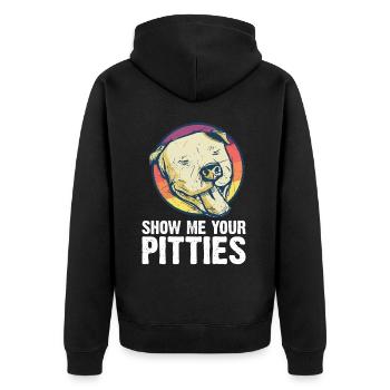 Pitbull Bulldog Terrier Chien Chien Chien Amoureux - Veste à capuche bio Premium Unisexe - noir - Dos - Nico (187cm)