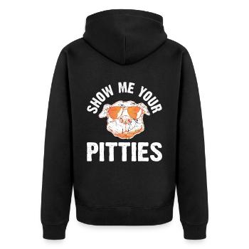 Pitbull Bulldog Terrier Chien Chien Chien Amoureux - Veste à capuche bio Premium Unisexe - noir - Dos - Nico (187cm)