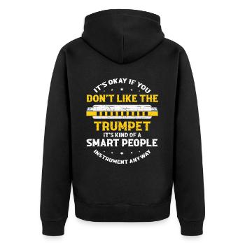 Mundharmonika Spieler und Mundharmonika - Unisex Premium Bio Zip Hoodie - Schwarz - Hinten - Nico (187cm)