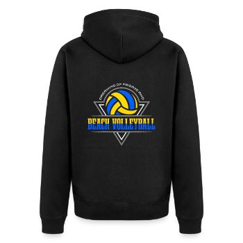 Beach Volleyball Dreaming Of Fridays And Beachball - Unisex Premium Bio Zip Hoodie - Schwarz - Hinten - Nico (187cm)