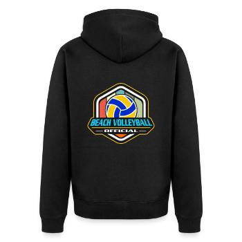 Beach Volleyball Official Volleyball Set Beachball - Unisex Premium Bio Zip Hoodie - Schwarz - Hinten - Nico (187cm)