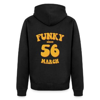 Funky Birthday: Mars 1956 - Flower Power - Veste à capuche bio Premium Unisexe - noir - Dos - Nico (187cm)