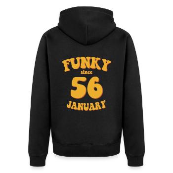 Funky Birthday: Janvier 1956 - Flower Power - Veste à capuche bio Premium Unisexe - noir - Dos - Nico (187cm)