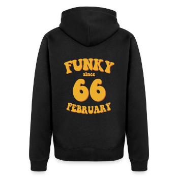 Funky Birthday: Février 1966 - Flower Power - Veste à capuche bio Premium Unisexe - noir - Dos - Nico (187cm)