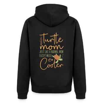 Sea Turtle Tortoise Mom Turtle Mom - Unisex Premium Organic Zip Hoodie - black - Back - Nico (187cm)