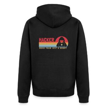 Hacker plus qu’un passe-temps d’ingénierie sociale - Veste à capuche bio Premium Unisexe - noir - Dos - Nico (187cm)