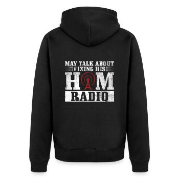 Amateurfunk-design Für Amateurfunk-amateur - Unisex Premium Organic Zip Hoodie - black - Back - Nico (187cm)