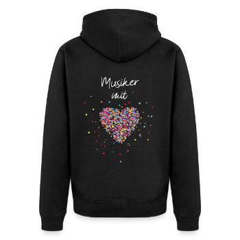 Musiker mit Herz Musik Musikinstrument Musiklehrer - Unisex Premium Bio Zip Hoodie - Schwarz - Hinten - Nico (187cm)
