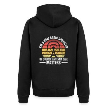 Amateurfunk-design Für Amateur-amateurfunker - Veste à capuche bio Premium Unisexe - noir - Dos - Nico (187cm)