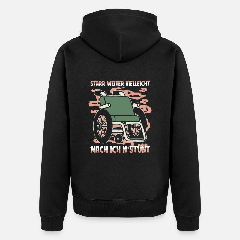 Rollstuhl Rollstuhlfahrer - Unisex Premium Bio Zip Hoodie - Schwarz