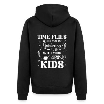 Hobby Gardener Garden Garden Mom - Unisex Premium Organic Zip Hoodie - black - Back - Nico (187cm)