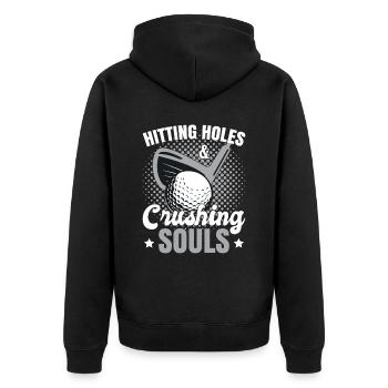 Funny Golf Gag Golf Player - Unisex Premium Organic Zip Hoodie - black - Back - Nico (187cm)