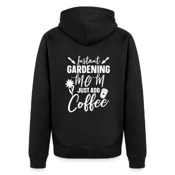 Jardinier amateur jardin maman - Veste à capuche bio Premium Unisexe - noir - Dos - Nico (187cm)