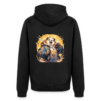 Panda Cool Panda Bear Pandas - Unisex Premium Organic Zip Hoodie - black - Back - Nico (187cm)