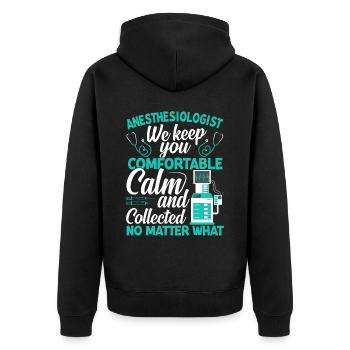 Anesthesiology - Unisex Premium Organic Zip Hoodie - black - Back - Nico (187cm)