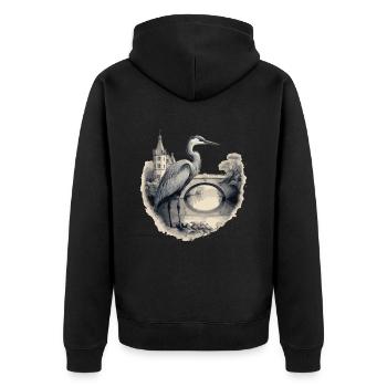Héron cendré majestueux - Veste à capuche bio Premium Unisexe - noir - Dos - Nico (187cm)
