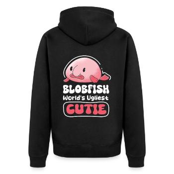 Biologiste marin Poissons d’eau profonde Blob Océan - Veste à capuche bio Premium Unisexe - noir - Dos - Nico (187cm)