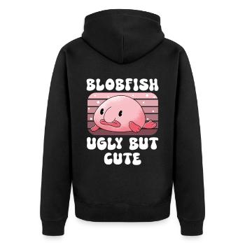 Biologiste marin Poissons d’eau profonde Blob Océan - Veste à capuche bio Premium Unisexe - noir - Dos - Nico (187cm)