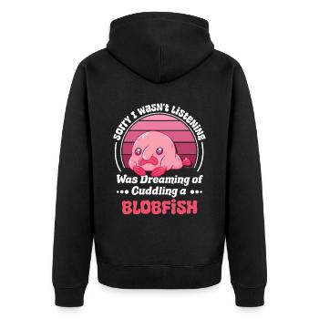Biologiste marin Poissons d’eau profonde Blob Océan - Veste à capuche bio Premium Unisexe - noir - Dos - Nico (187cm)