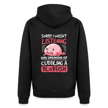 Biologiste marin Poissons d’eau profonde Blob Océan - Veste à capuche bio Premium Unisexe - noir - Dos - Nico (187cm)