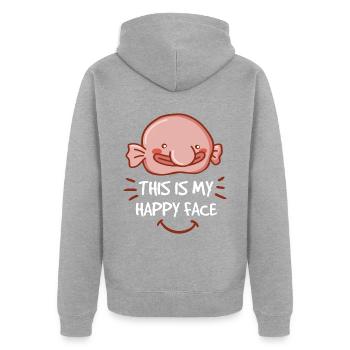 Biologiste marin Poissons d’eau profonde Blob Océan - Veste à capuche bio Premium Unisexe - gris chiné - Dos - Nico (187cm)
