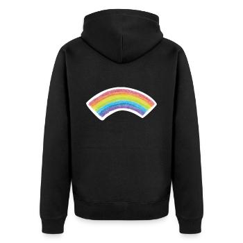 Dessin arc-en-ciel LGBTQ Gay - Veste à capuche bio Premium Unisexe - noir - Dos - Nico (187cm)