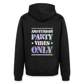 Ambiance de fête à Amsterdam - Veste à capuche bio Premium Unisexe - noir - Dos - Nico (187cm)