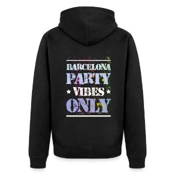 Ambiance de fête à Barcelone - Veste à capuche bio Premium Unisexe - noir - Dos - Nico (187cm)