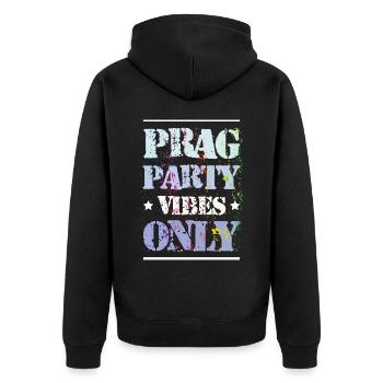 Prag Party Vibes - Unisex Premium Bio Zip Hoodie - Schwarz - Hinten - Nico (187cm)