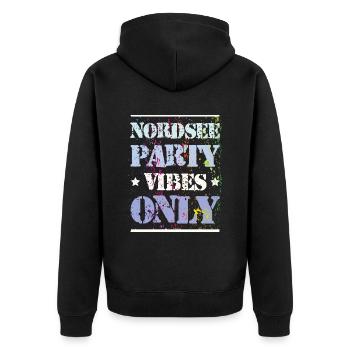 Ambiance de fête de la mer du Nord - Veste à capuche bio Premium Unisexe - noir - Dos - Nico (187cm)