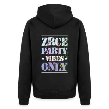 Zrce Party Vibes - Unisex Premium Bio Zip Hoodie - Schwarz - Hinten - Nico (187cm)