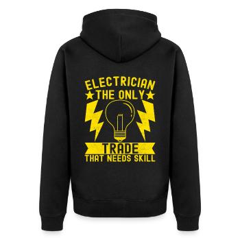 Electrician Electronics Technician - Unisex Premium Organic Zip Hoodie - black - Back - Nico (187cm)