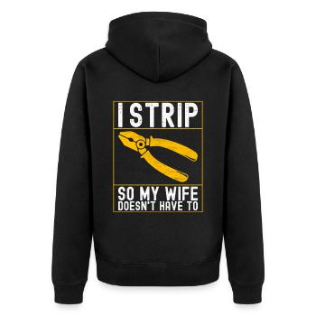 Electrician Electronics Technician - Unisex Premium Organic Zip Hoodie - black - Back - Nico (187cm)