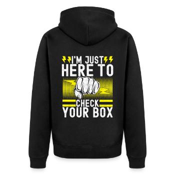 Electrician Electronics Technician - Unisex Premium Organic Zip Hoodie - black - Back - Nico (187cm)