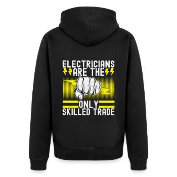 Electrician Electronics Technician - Unisex Premium Organic Zip Hoodie - black - Back - Nico (187cm)