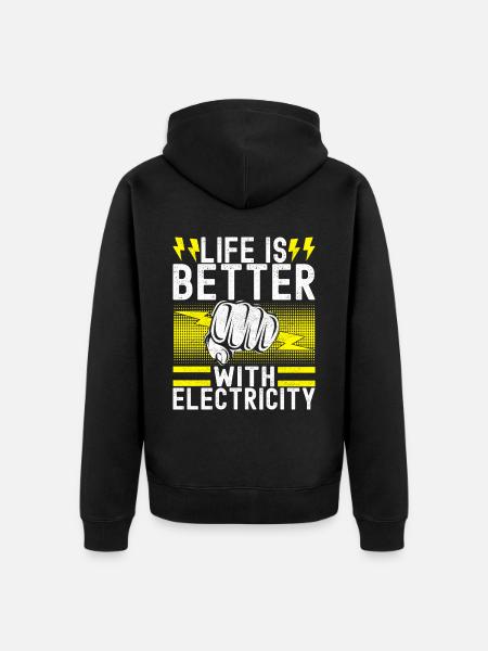 Electrician Electronics Technician - Unisex Premium Organic Zip Hoodie - black
