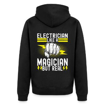 Electrician Electronics Technician - Unisex Premium Organic Zip Hoodie - black - Back - Nico (187cm)