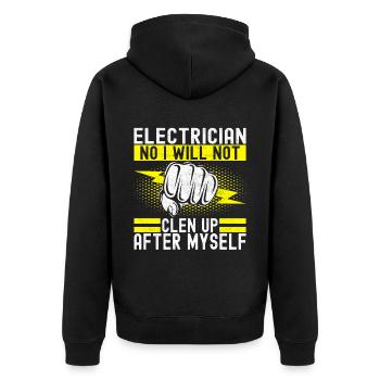 Electrician Electronics Technician - Unisex Premium Organic Zip Hoodie - black - Back - Nico (187cm)