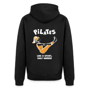 Pilates comme un entraînement sportif - Veste à capuche bio Premium Unisexe - noir - Dos - Nico (187cm)