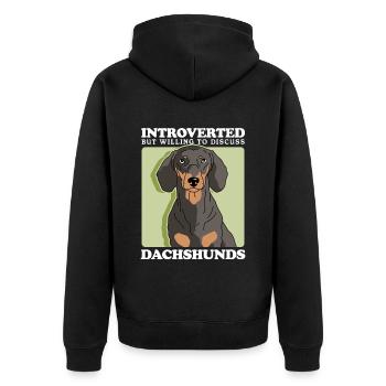 Teckel Teckel Chiens Teckel Cadeau Chien - Veste à capuche bio Premium Unisexe - noir - Dos - Nico (187cm)
