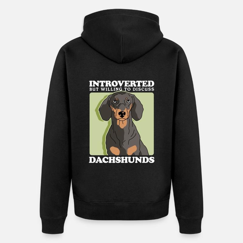 Teckel Teckel Chiens Teckel Cadeau Chien - Veste à capuche bio Premium Unisexe - noir